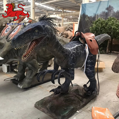 Cabeza de dinosaurio Raptor decorativa montada en la pared para sala de Escape de dinosaurio animatrónico realista de alta calidad