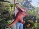 Bebé rojo personalizado muñeco de mano Dino para el parque de diversiones