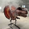 Dinosaurio realista animatrónico Dilophosaurus cabeza con efecto de humo