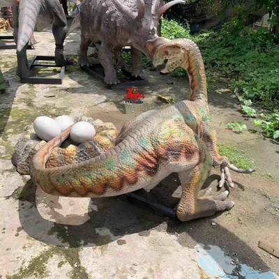 Equipo de parque temático modelo de dinosaurio animatrónico realista estatua de Oviraptor
