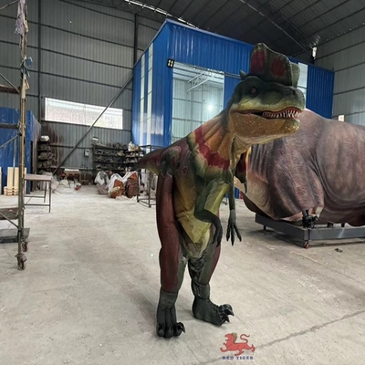 Disfraz de Dilophosaurus con corona móvil Animatrónico Dinosaurio Requisitos de fiesta