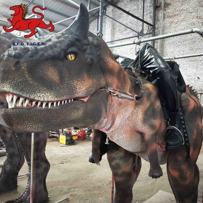 Traje realista de tamaño natural de Dino, traje de dinosaurio Carnotaurus para realizar